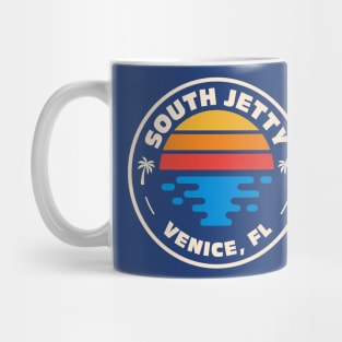 Retro South Jetty Beach Venice Florida Vintage Beach Emblem Mug